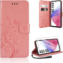 Huawei P30 Lite Brieftaschenhülle, schlankes Design aus PU-Leder mit Magnetverschluss und Kartenfächern, schützender, schmetterlingsgeprägter