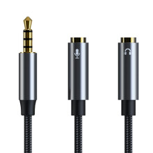 Qualidade de som impressionante, compatibilidade universal, divisor de áudio TRRS de 3,5 mm para conexão de dois fones de ouvido, adaptador Y de 4