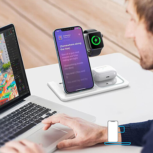 Ασύρματος φορτιστής για iPhone, Airpods, σειρά Apple Watch, αναβαθμισμένος προσαρμογέας 2