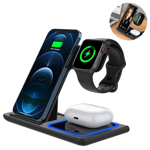 Ασύρματος φορτιστής για iPhone, Airpods, σειρά Apple Watch, αναβαθμισμένος προσαρμογέας 1