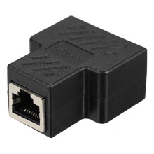 Adaptor Splitter RJ45, Convertește 1 Jack RJ45 În 2 Porturi pentru Ethernet LAN Dual, Securitate a Transmiterii Semnalului, Ecranare