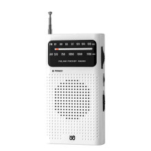 Compact Pocket Weather Radio, High Capacity Battery Operated AM FM Transistor with Crystal-Clear Reception, Ideal for Traveling Camping Walking (Black