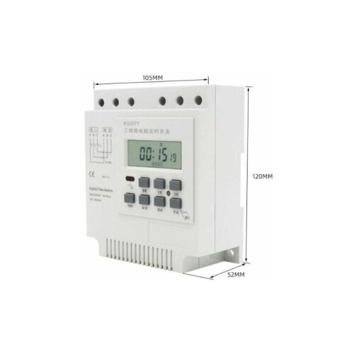 Digital Time Relay, High Performance Three Phase Timer Switch For Unmanned Management, Automatic Control With Built-in Rechargeable Battery (Max Power 1
