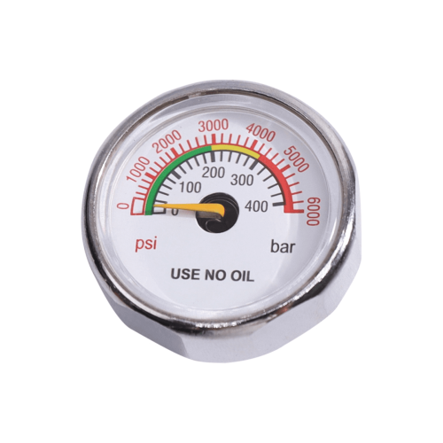 33mm6000Psi/400Bar1/8NPT Μετρητής πίεσης αερίου με οπίσθια αξονική σύνδεση με σπείρωμα