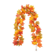 Twfbrm Artificial Maple Leaves Garland, 5.7ft Fall Decor with Pumpkin, Farmhouse Autumn Foliage Vine, Thanksgiving Harvest Decor for Home, Party,
