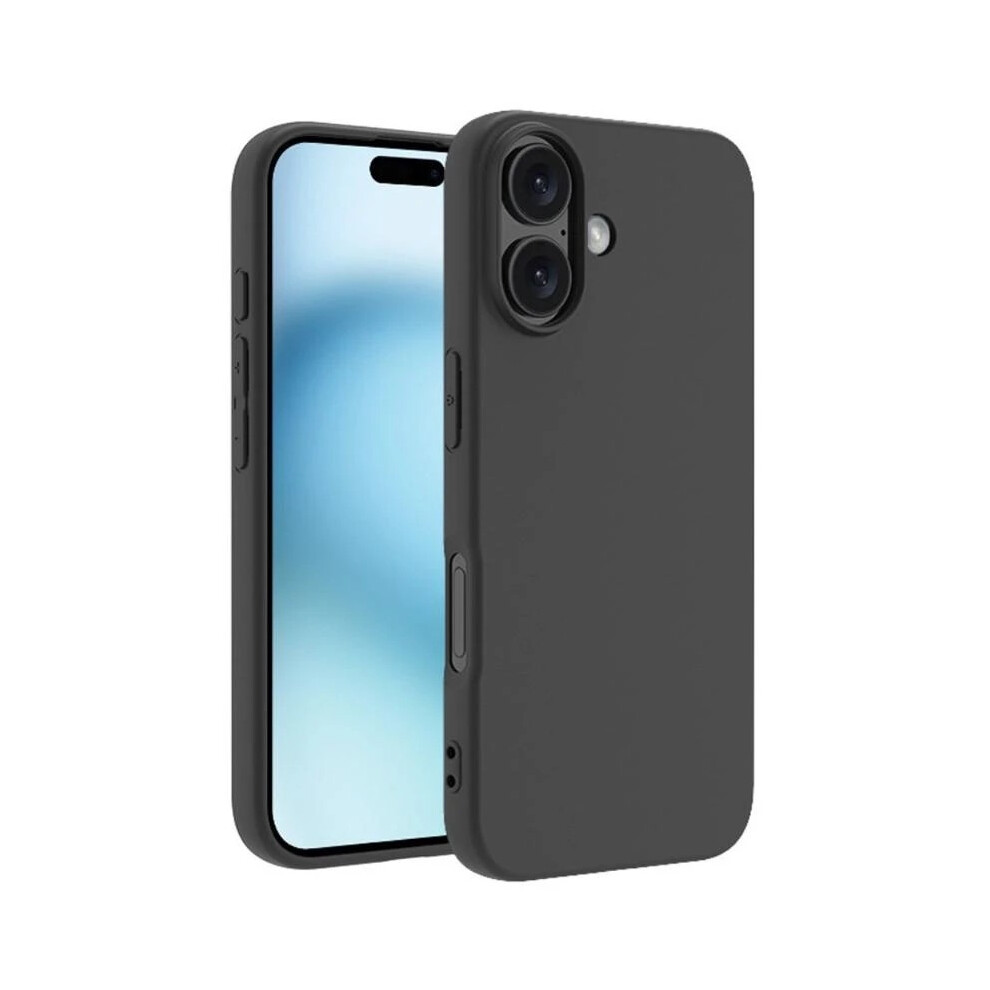 Compatible With Iphone 16 Rubberized Matte Case Camera Protection Liquid - Black 9773935737358