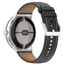 Klokkereim i ekte skinn, 20 mm, til Google Pixel Watch 1/2, svart