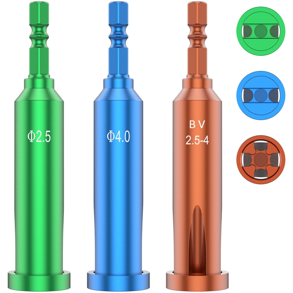 Grusce 3Pcs Wire Twisting Tool, Carbon Steel 3 Way/5 Way Cable Stripper, Twist Wire Tool For Power Drill, Compatible With Automotive Cables 9773935736962