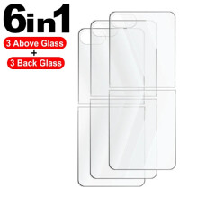 Protection d'écran en verre trempé compatible avec Samsung Galaxy Z Flip7 2025, film protecteur HD, coque arrière, kit 6 en 1