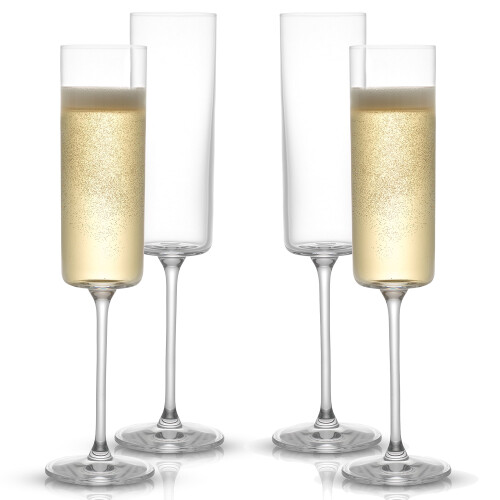 JoyJolt Claire Champagnergläser mit Stiel, 4er-Set