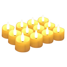 Vitrinas Ruhiku GW12Pc, velas LED sin llama con efecto parpadeante, ideales para iglesias, bodas, Navidad y decoración del hogar.