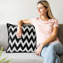 YANHAIGONG Streifen-Dekokissen, Chenille-Sofakissen, passend für Wohnzimmer, Bett und Fensterdekoration