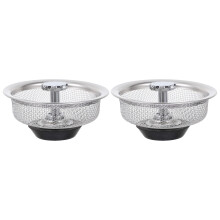 Lot de 2 crépines d'évier en acier inoxydable, bouchon et maille.