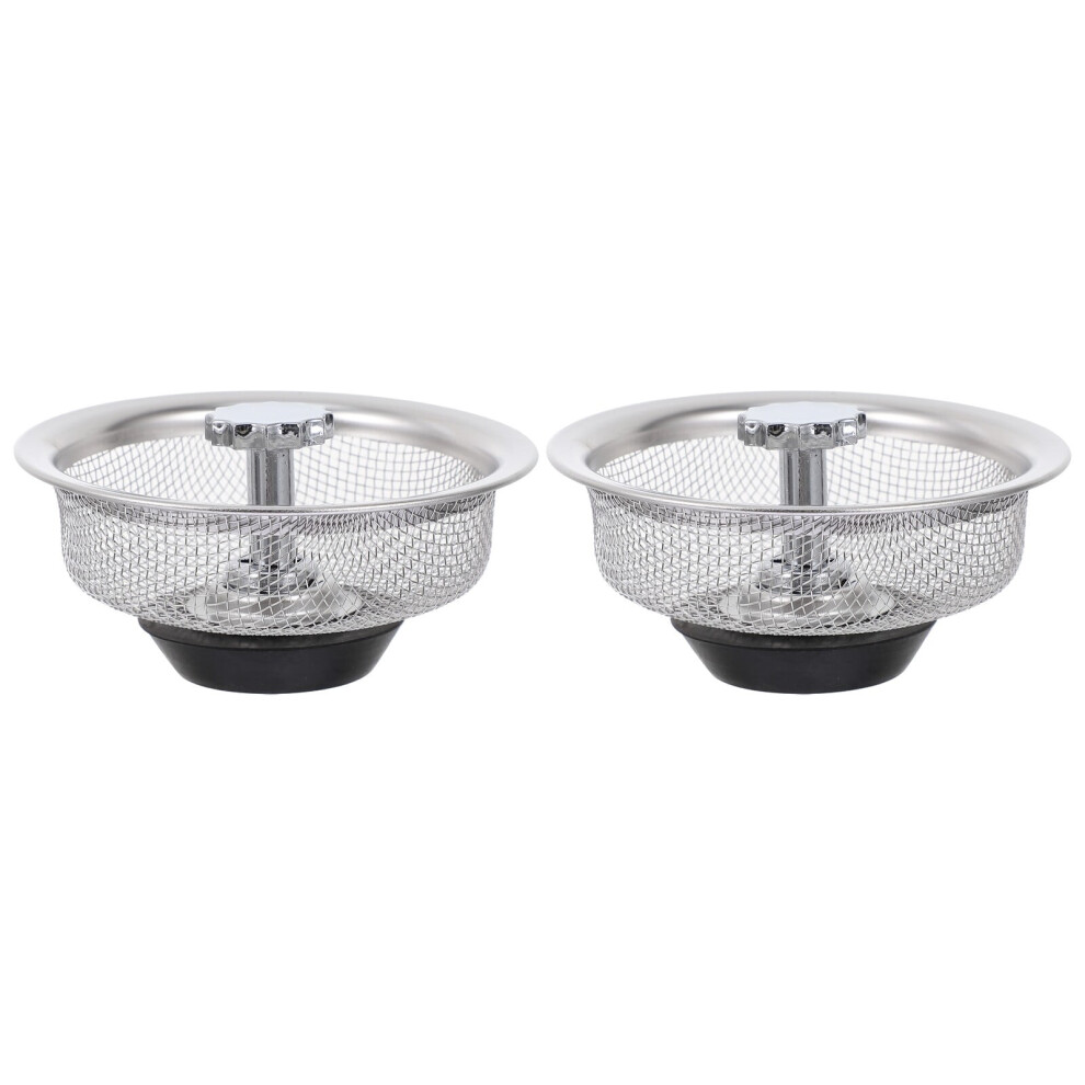 2Pcs Stainless Steel Sink Drain Strainer Kitchen Sink Stopper Sink Strainer Mesh 9773935739123