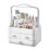 Large Capacity Cosmetic Storage Box Dustproof Desktop Drawer Beauty Makeup Organizer (White) 1