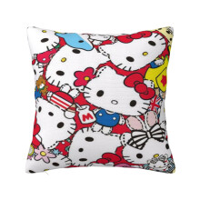 Clúdaigh Maisiúla Pillowcase Cartúin Hello Kitty, Le haghaidh Maisiúcháin Baile Tolg, Roghnaigh Cás Cúisín Tolg Séasúrach Sona 24"X24"