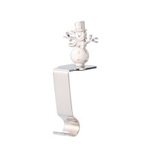 Novos ganchos de lareira de Natal em metal para pendurar meias e sacolas, com pingente decorativo em formato de floco de neve.