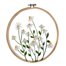 Diy 3D Transparent Yarn Embroidery Hand Embroidery Material Package + Round Embroidery Frame (Optional)