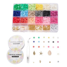 1bag DIY Summer Style Jewelry Set Kits Including 18 Colors Handmade Polymer Clay Heishi Beads Cowrie Shell