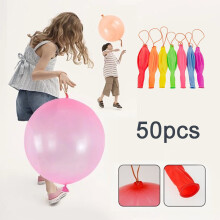 UDIYO50 stk. punchballonger med gummistrikk, høy elastisitet, assorterte farger, lateksballonger for innendørs og utendørs bruk