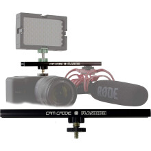8 Inch Cold Shoe Extension Bracket - Dual Sided Camera Flash Mount with 1/4"-20 Flashner Adapter by - Black