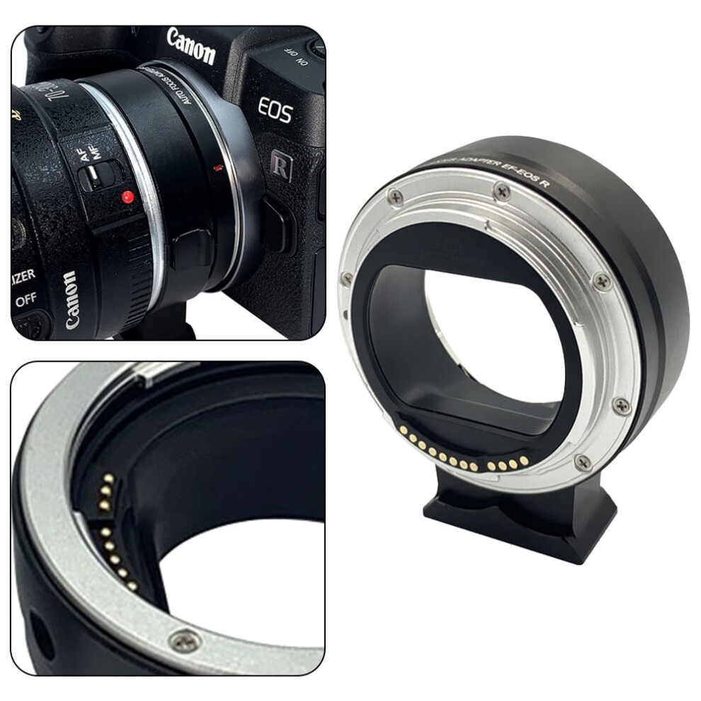 Jixopn Ef-Eosr Camera Autofocus Converter Ring, Compatible With Canon Ef/Ef-S To Eos R/Rf, Supports Exif, For R5c, R6, R7, R10, R3 Black 9773935827653
