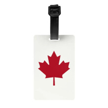 Etichetta per bagaglio minimalista con bandiera canadese per valigia da viaggio, con scritta "Orgoglio canadese", cover per la privacy e carta