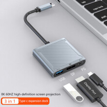 8K60Hz DP3in1Hub-Adapter USB-C auf DisplayPort