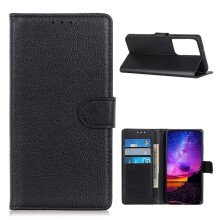 Etui na telefon komórkowy skórzane kompatybilne z Samsung Galaxy S21Ultra czarne