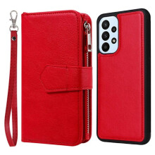 Kompatybilny z etui magnetycznym / portfelem Samsung Galaxy A23 5G2w1 w kolorze czerwonym