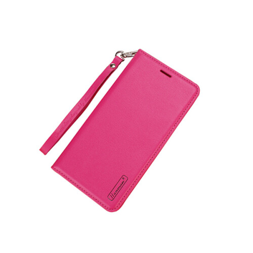 Capa resistente em couro PU (T-Casual) - compatível com iPhone 6/6S Plus na cor rosa-avermelhada.