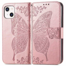 Kompatybilny z iPhone13 - Etui 4-KOMÓRKOWE z motywem motyla w kolorze różowego złota i różowego złota