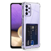 Kompatybilny z Samsung Galaxy A32 - etui z uchwytem na kartę przezroczyste