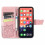 Compatível com iPhone 13 - Capa com 4 compartimentos, estampa de borboleta em tons de ouro rosa. 2