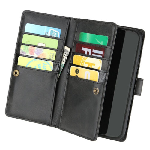 Portafoglio multi-scomparto compatibile con iPhone 14, nero 1