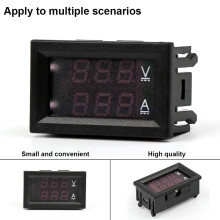 Testador de Tensão e Corrente Digital jixopn DC 0-100V 10A 50A 100A, Testador de Amperagem e Voltagem, Display LED de 0,56 polegadas, Ferramenta de