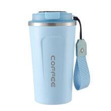 Uanit kaffekrus i rustfritt stål, 510 ml, lufttett, lekkasjesikker reisekrus med enhåndslokk, 16 oz isolert kopp