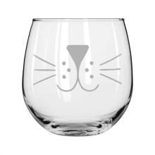 Borospohár vörös- vagy fehérborhoz, macskafej bajuszokkal (470 ml-es szár nélküli)