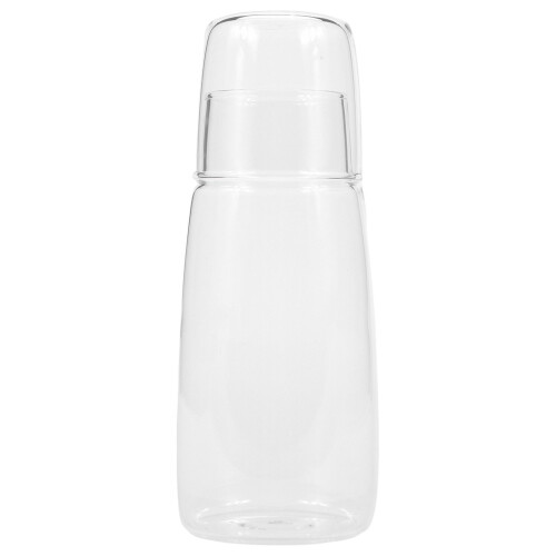 Set caraffa d'acqua trasparente da comodino con bicchiere tumbler