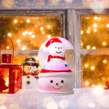 Christmas Luminous Crystal Ball Ornament, Santa Glass Ball Decor, Compatible with Christmas Tree, Gift for Kids & Men