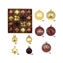 ¡Liquidación! Juego de bolas navideñas de plástico pintadas, compatibles con la decoración del árbol de Navidad, colgantes para ventanas