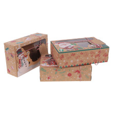 12 Stück Kraftpapierboxen mit PVC-Fenster, geeignet für Weihnachtssüßigkeiten, Kekse, große transparente Geschenkverpackungen,