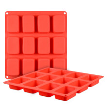 Forma de silicone quadrada esférica para bolos, muffins, chocolates e biscoitos.
