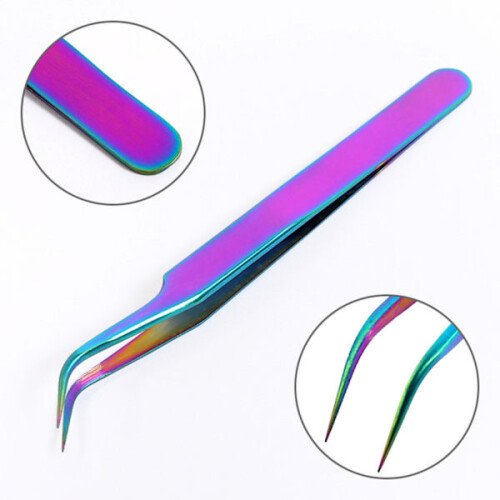 Pinça ARCO-ÍRIS (Unhas e Cílios Postiços) Curva 1