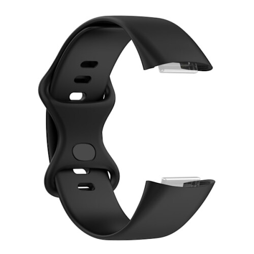 Pulseira de silicone compatível com Fitbit Charge 5 e Charge 6 (Preta M) 1