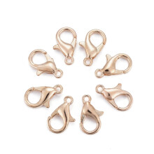 100 fermoirs mousquetons en alliage de zinc, sans cadmium ni plomb, couleur or clair, 12 x 6 mm, trou : 1,2 mm
