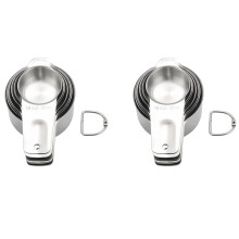 Ensemble de 14 tasses à mesurer avec cuillère doseuse à café de 1/8 de tasse, tasse à mesurer en acier inoxydable, ensemble empilable de 14