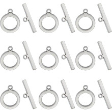 Box 25 Sets Knebelverschlüsse, T-Bar-Verschlüsse aus Edelstahl in großen Mengen für die Schmuckherstellung, DIY-Armbänder und Halsketten,