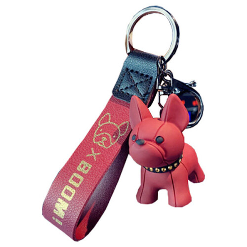 Porte-clés Bulldog élégant rouge
