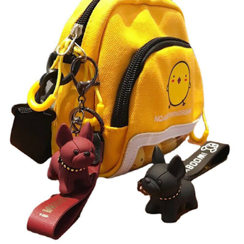 Porte-clés Bulldog élégant rouge 1